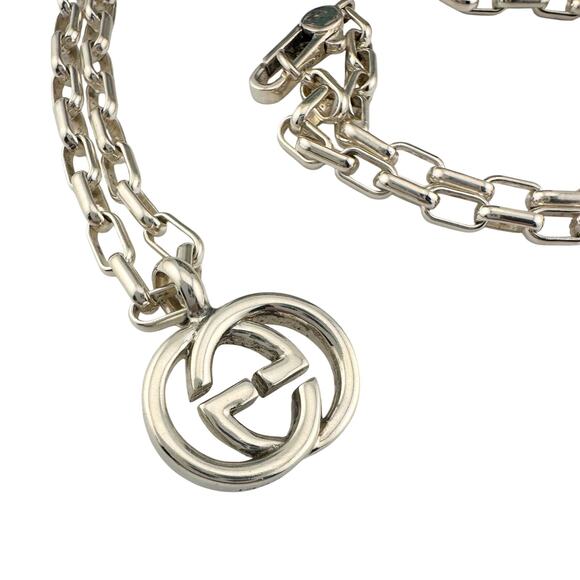 GUCCI Interlocking GG Necklace 20" with Green Snake Box & Dust Bag - Picture 4 of 16